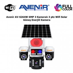 Avenir AV-S264W 6MP 3 Kameralı 3 ptz Wifi Solar Güneş Enerjili Kamera
